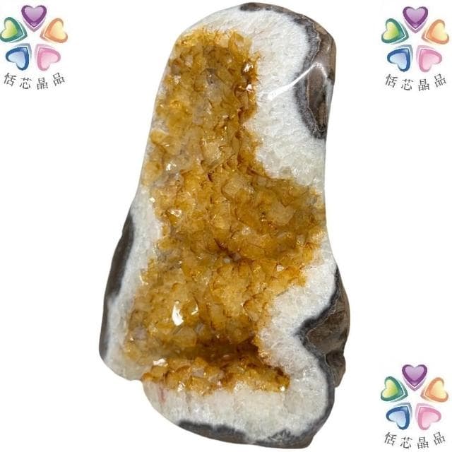 【恬芯晶品】Y2頂級烏拉圭黃水晶開運招財(辦公室消磁淨化風水財運財位招貴人紫晶鎮禮物補財庫)