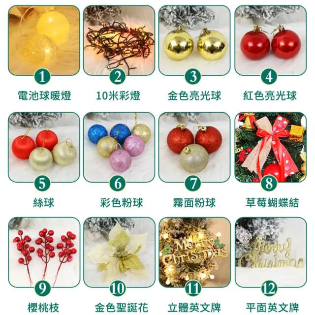 【CW LIFEGROUP 可營生活選物】☆聖誕節家用聖誕樹配件套餐LED燈組 150cm☆(交換禮物 聖誕節 耶誕節)