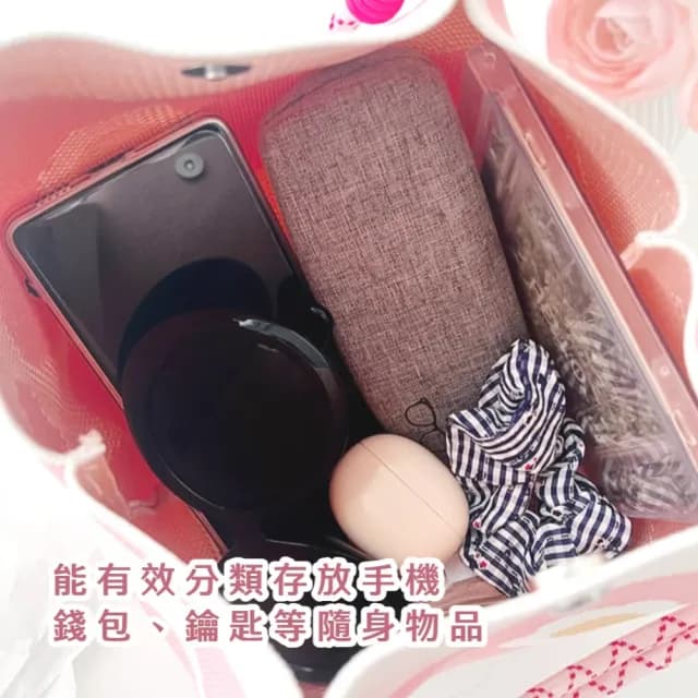 【穿搭單品】樂開花日系毛線編織手提包(大容量 單肩包 托特包 手拎包 水桶包 生日禮物 粉紅)