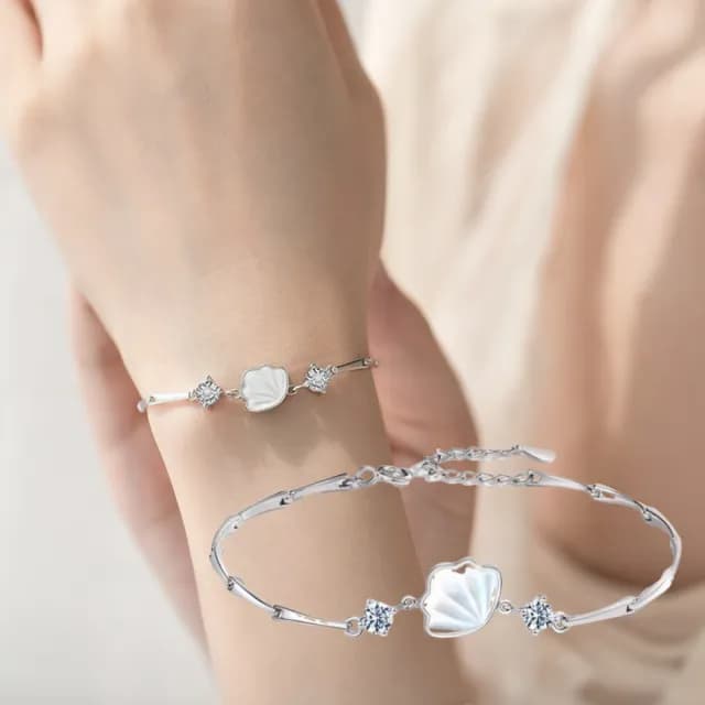 【一貝子】海洋公主S925純銀貝母手鍊(韓版 手飾 生日禮物 情人節 女生 手環 手鐲 飾品 百搭)