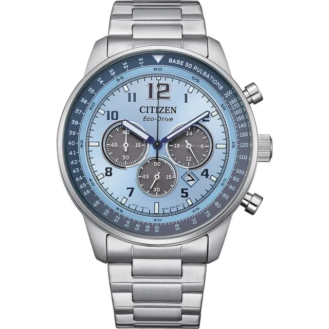 【CITIZEN 星辰】聖誕節推薦款 光動能三眼計時手錶 七夕 情人節禮物(CA4500-83M)