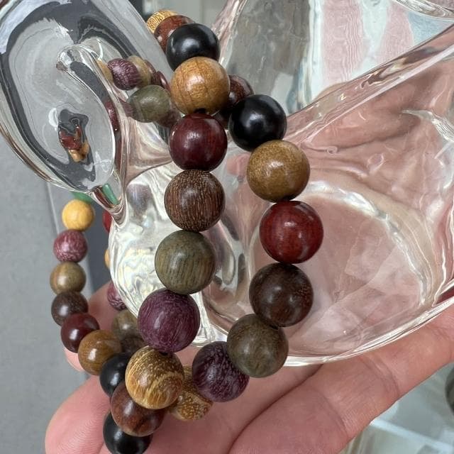 【Penny珮妮】多寶佛珠硃砂東陵玉金絲楠木非洲檀黑檀綠檀木珠雙圈手鍊(母親節/送女友/送閨蜜/生日禮物)