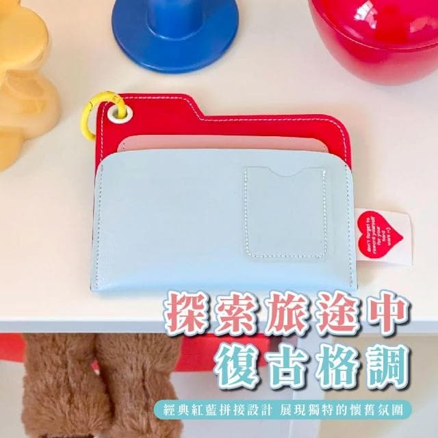 【小眾設計】復古美式拚色質感皮革護照套(出國旅遊 護照包 護照夾 證件包 證件夾 證件套 生日禮物)