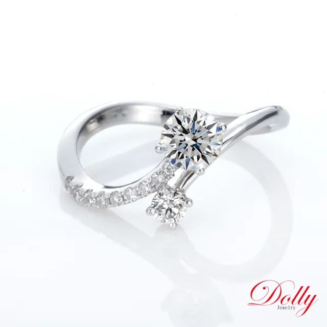 【DOLLY】0.50克拉 天然鑽石完美車工14K金鑽石戒指-018(母親節 長輩送禮 交換禮物首選)