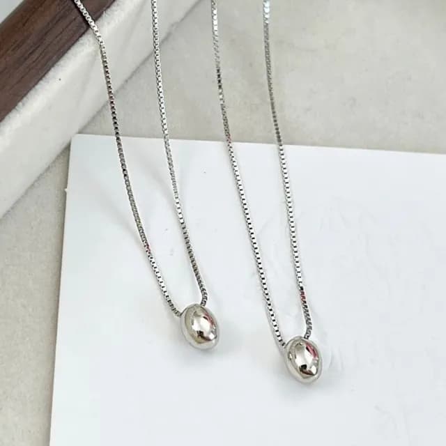 【LEESA】小圓豆項鍊\簡約項鍊\s925純銀項鍊\韓版項鍊\氣質項鍊\項鍊\抗過敏\百搭飾品\生日禮物