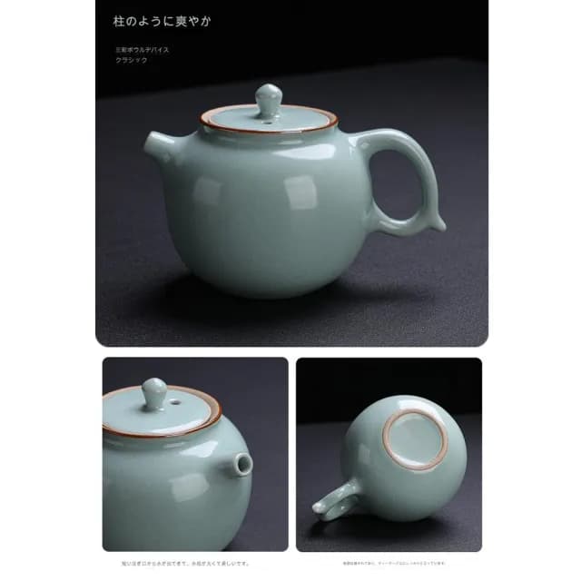 【TEA Dream】日式質感青森系復刻開片汝窯茶具陶瓷茶具禮盒組(長輩禮盒 年節送禮)