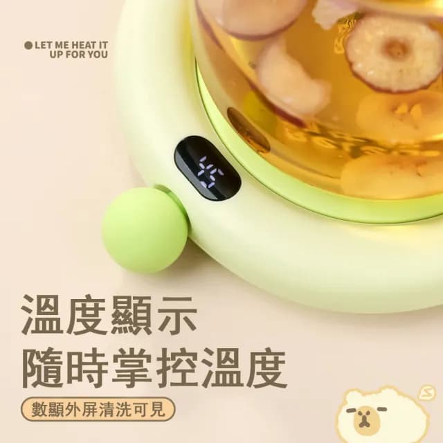 【Klova】卡通萌寵智能恆溫杯墊 數位顯示暖杯墊 三檔調溫 加熱杯墊 55°C保溫墊(生日/交換禮物/節日禮物)