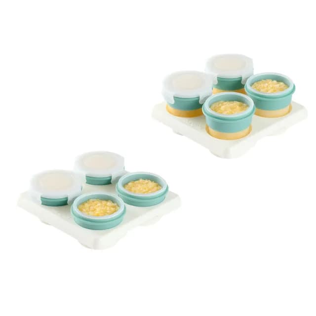 【2angels】矽膠副食品儲存杯60ml+120ml(製冰塊磚盒 餐具分裝零食盒 蛋糕模具)