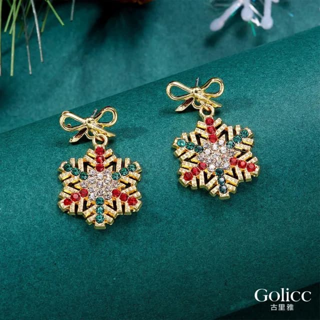 【Golicc】聖誕元素 時尚造型耳環系列(99購物限定 生日 飾品 耳釘 耳飾 耳墜 禮物)
