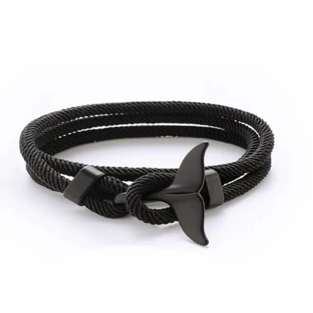 【Penny珮妮】歐美男女款鯨魚尾雙活扣可調節編織手繩手鍊3色可選(生日禮物/母親節/交換禮物/情人節/送男友)