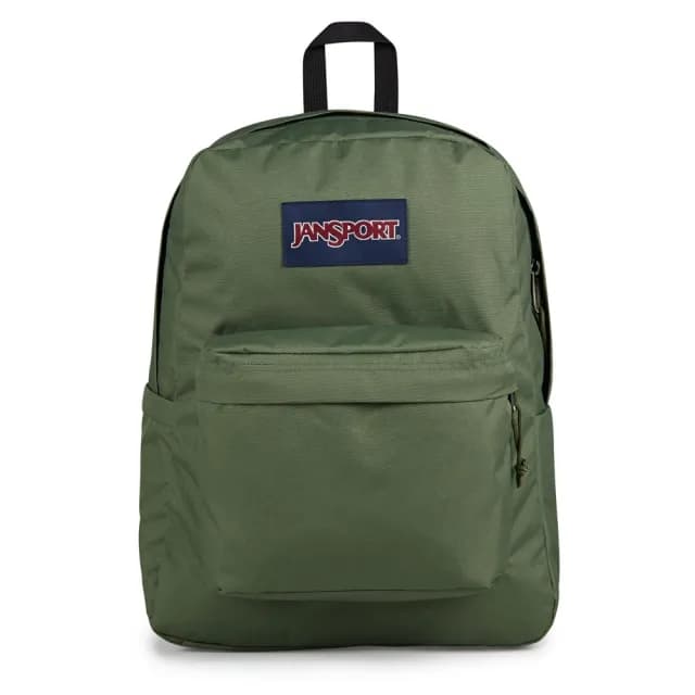 【JANSPORT】情人節禮物 SUPERBREAK PLUS 經典後背包 軍綠色(JS0A4QUEKM1)