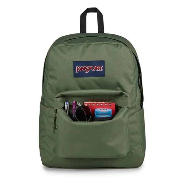 【JANSPORT】情人節禮物 SUPERBREAK PLUS 經典後背包 軍綠色(JS0A4QUEKM1)