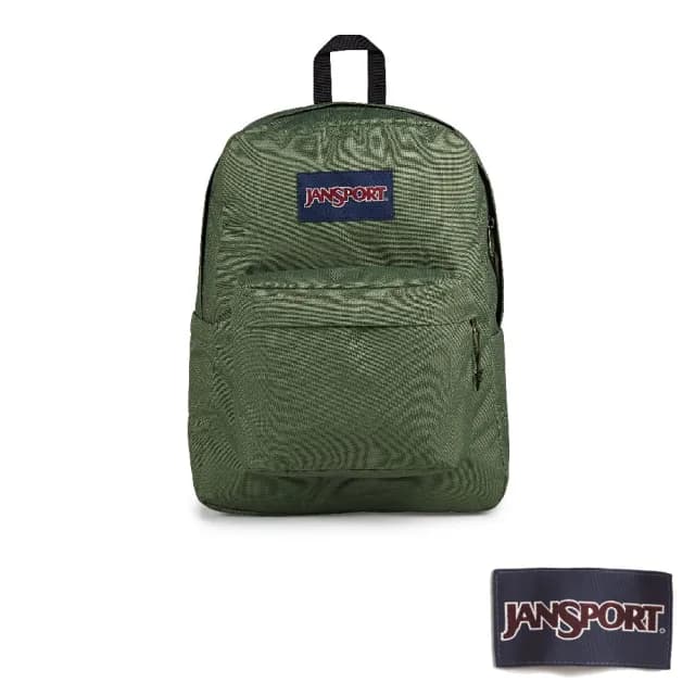 【JANSPORT】情人節禮物 SUPERBREAK PLUS 經典後背包 軍綠色(JS0A4QUEKM1)