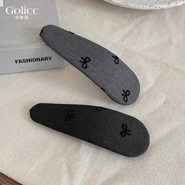 【Golicc】髮夾 買一送一 格雷系蝴蝶結BB夾(99購物限定 生日 髮飾 頭飾 馬尾 髮夾 禮物)