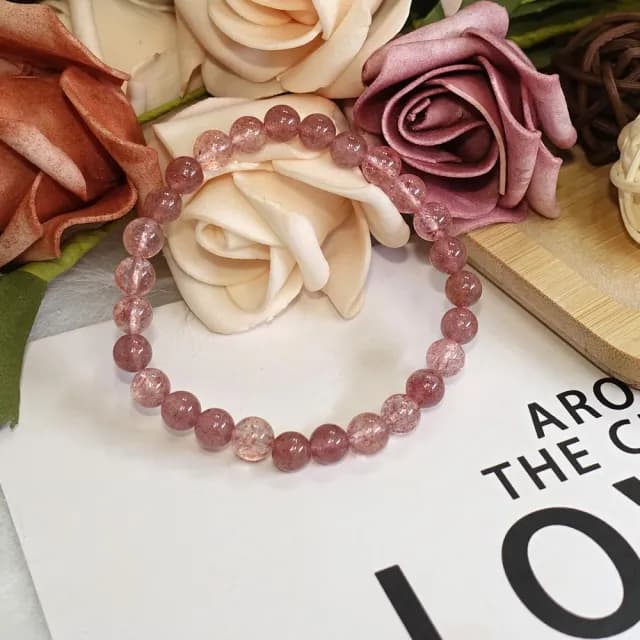 【德山珠寶】特價5A級6mm草莓晶水晶手鍊(CE476)