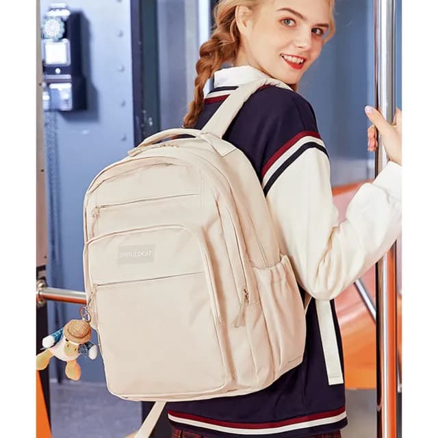 【Her】雙11 運動後背包 聖誕交換禮物 日系防潑水背包 學生雙肩包 減壓背包 男女背包 防水包 15