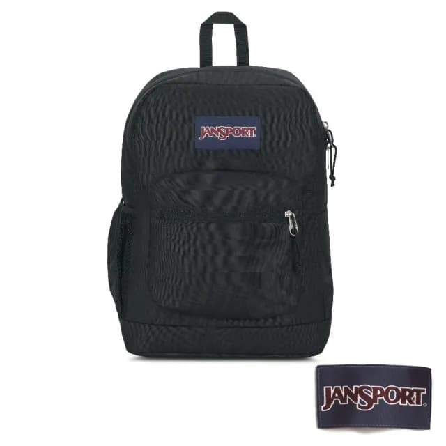 【JANSPORT】父親節禮物 CROSS TOWN PLUS 經典背包 經典黑(JS0A7ZNZ008)
