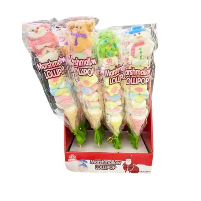 【甜園】聖誕繽紛棉花棒棒糖-整盒35gx24支x3(聖誕節糖果 聖誕糖果 交換禮物 派對禮物 教會活動 幼兒園糖果)