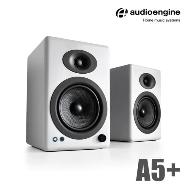 【Audioengine】A5+ 主動式立體聲藍牙書架喇叭(白)