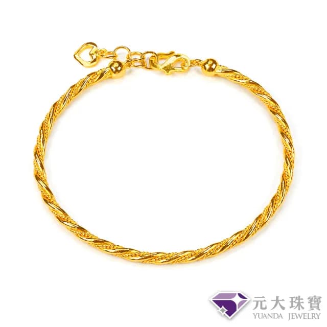 【元大珠寶】雙11黃金手鍊純金9999纏綿幸福 麻花手環(2.10錢正負5厘)