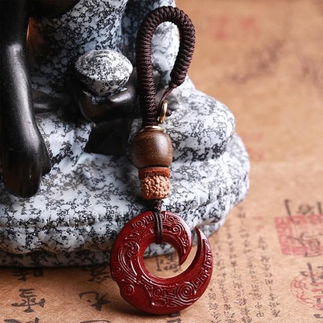 【MoonDy】硃砂項鍊 平安扣吊墜 辟邪手鍊 招財納福 飾品 鑰匙圈吊飾 護身符 保平安 情侶項鍊 禮物