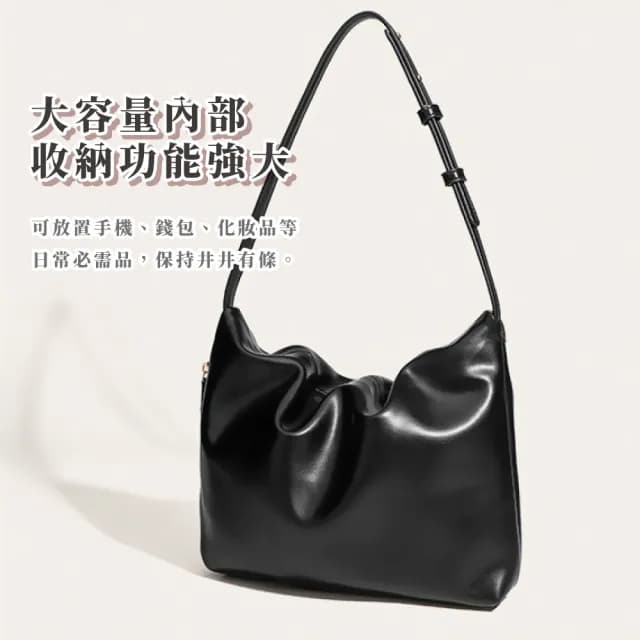 【高雅小眾】雙11 韓系溫柔軟皮質側拉鍊包(防盜 可調節 腋下包 單肩包 側肩包 女 生日 交換禮物