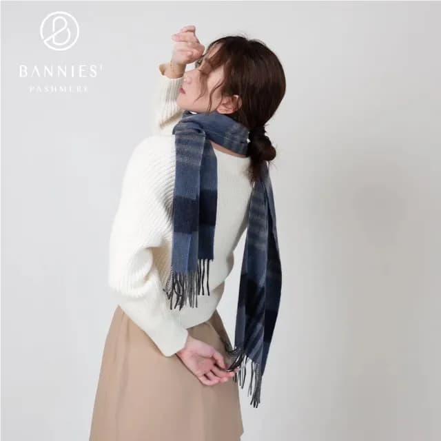 【BANNIES 喀什米爾圍巾】典藏格紋｜經典格紋(圍巾 羊絨 喀什米爾 中性款式)