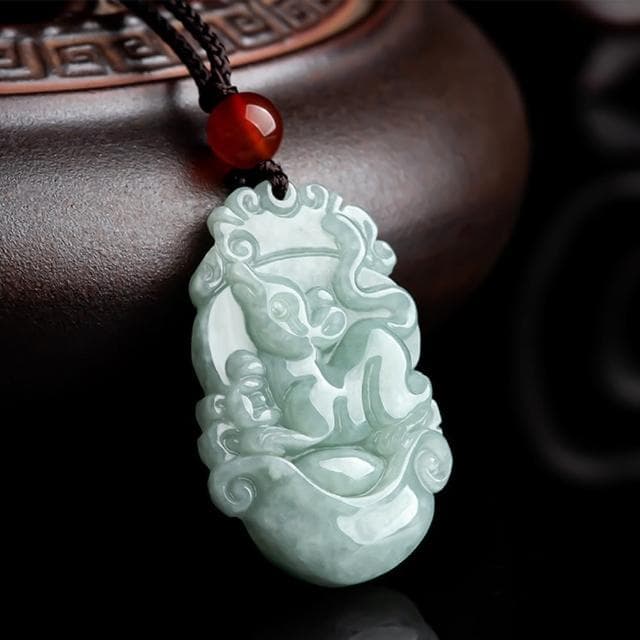 【MoonDy】翡翠 飾品 吊墜 玉石項鍊 招財納福 保平安 翡翠項鍊 十二生肖 情侶項鍊 男女同款 小禮物 禮物
