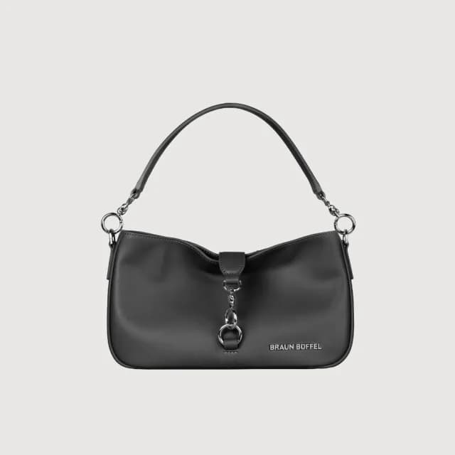 【BRAUN BUFFEL 德國小金牛】台灣總代理 馬克西 小肩包-黑色(88父親節禮物 男包皮夾/BF847-26-BK)