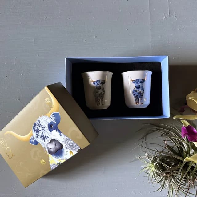 【TALES 神話言】十二生肖-藝術骨瓷小茶杯2入(文創 藝術 創新 送禮)