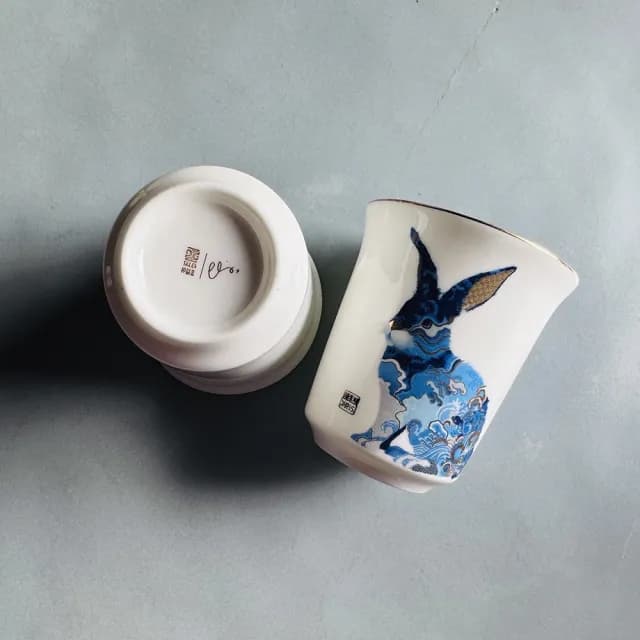 【TALES 神話言】十二生肖-藝術骨瓷小茶杯2入(清酒杯/文創禮品/藝術收藏/新年送禮)