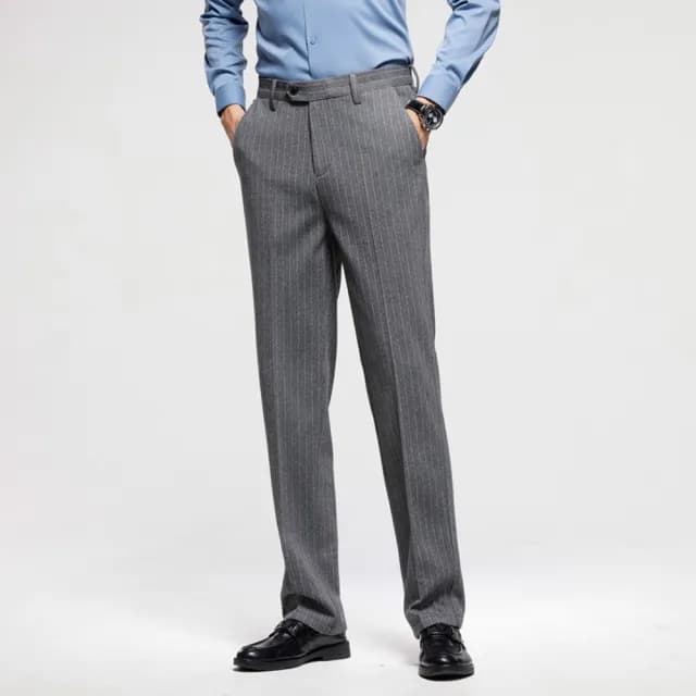 【米蘭精品】現貨+預購 男商務西裝褲修身西裝褲直筒褲機能免燙(男長褲休閒彈力保暖羊毛父親節禮物3色74jh6)