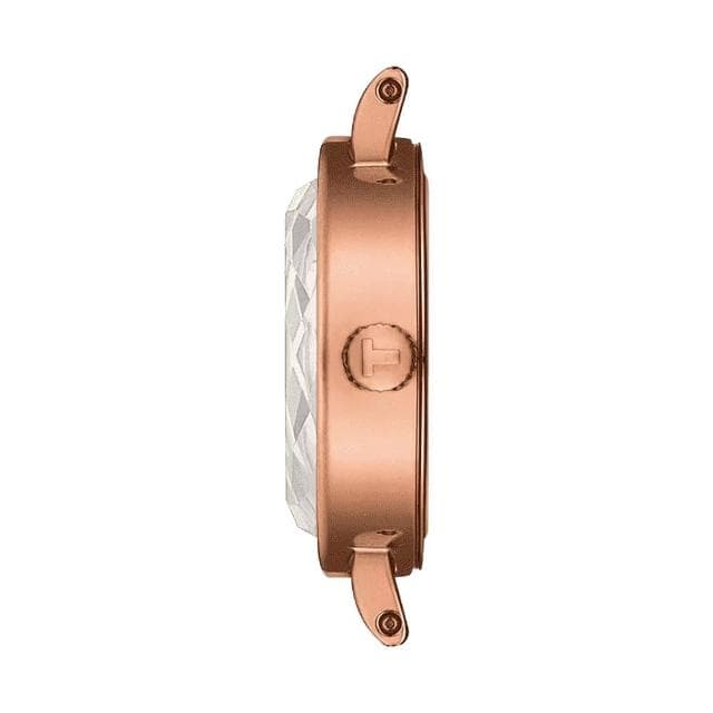 【TISSOT 天梭 官方授權】LOVELY ROUND 鑽石切面小錶徑女錶-金 520禮物 送禮(T1400093311100)