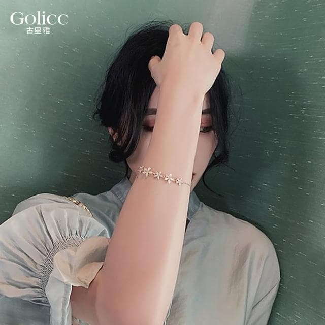 【Golicc】手鍊 小花貓眼石 星光手環(618 七夕 情人節 生日 手環 手繩 首飾 飾品 禮物)