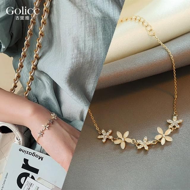 【Golicc】手鍊 小花貓眼石 星光手環(618 七夕 情人節 生日 手環 手繩 首飾 飾品 禮物)