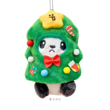 【栗子洋行】可穿脫聖誕樹吊飾小貓熊套裝玩偶吊飾鑰匙圈娃 ob11娃衣10cm娃適用(聖誕禮物女兒女友生日禮物)