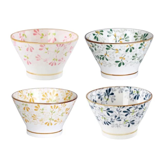 【CHA-CHA-LIFE 恰恰生活】日式繁花陶瓷碗 12.5cm(飯碗/餐具/餐碗)