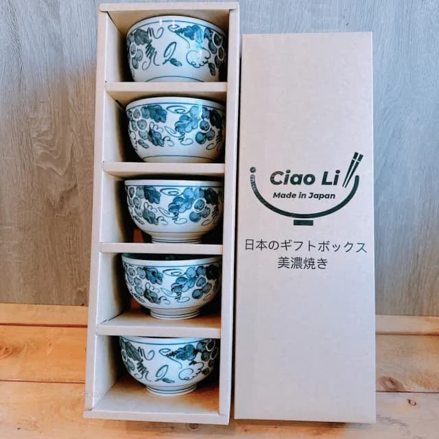 【Ciao Li 僑俐】日本製甜菜根京丼碗五入禮盒組(送禮好物 入厝 飯碗禮盒)
