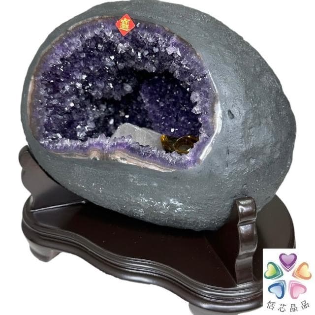【恬芯晶品】S49精選烏拉圭紫晶洞5.6KG錢袋子(圓洞聚財招財貴人開運風水帝王紫水晶新居禮物補財庫聖誕節)