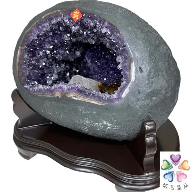 【恬芯晶品】S49精選烏拉圭紫晶洞5.6KG錢袋子(圓洞聚財招財貴人開運風水帝王紫水晶新居禮物補財庫聖誕節)