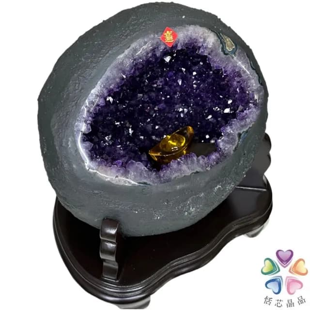 【恬芯晶品】S50精選烏拉圭紫晶洞5.15KG錢袋子(圓洞聚財招財貴人開運風水帝王紫水晶新居禮物補財庫聖誕節)