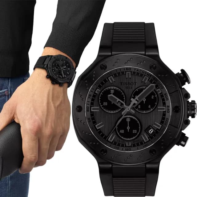 【TISSOT 天梭 官方授權】T-RACE CHRONOGRAPH 競速系列計時錶-45mm 禮物 送禮 推薦(T1414173706100)