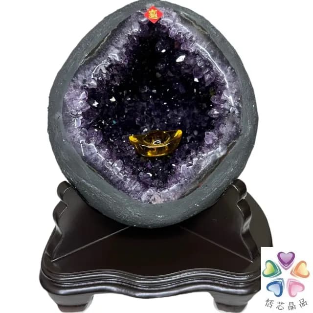 【恬芯晶品】S46精選烏拉圭紫晶洞5.1KG錢袋子(圓洞聚財招財貴人開運風水帝王紫水晶新居禮物補財庫聖誕節)