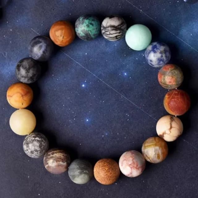 【Penny珮妮】宇宙星球磨砂天然石手鍊8mm(母親節禮物/交換禮物/送女友/送閨蜜/生日禮物/情人節)