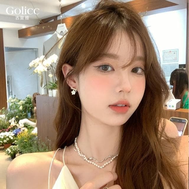 【Golicc】耳環 滿鑽蝴蝶結花朵(母親節 生日 情人節 飾品 耳釘 耳飾 耳墜 禮物)