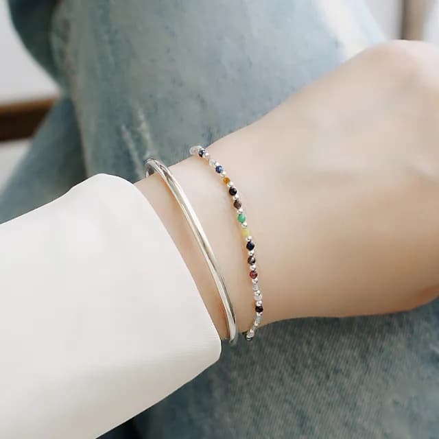 【BLUMA】雙11 素面純銀手環 925純銀手鐲 簡單幸福純銀手環(生日禮物 光面單圈開口 聖誕節)