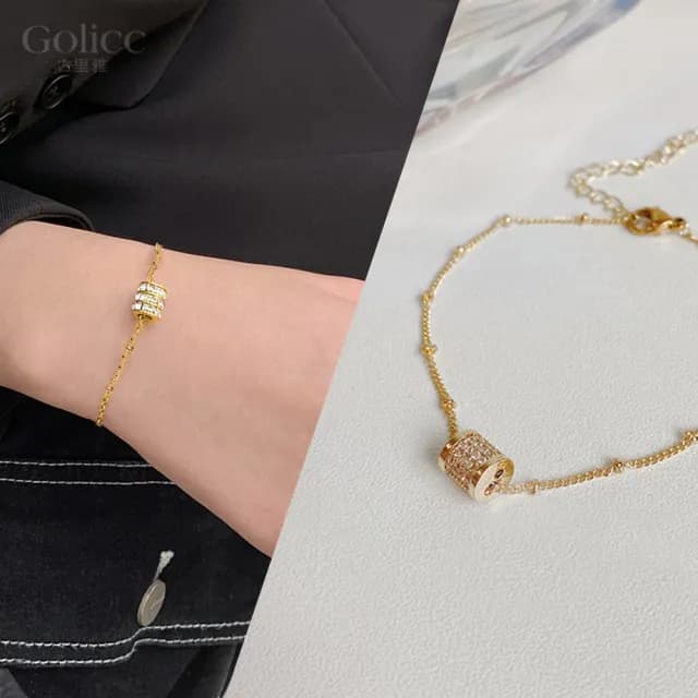 【Golicc】優雅 時來運轉 鋯石手鍊(七夕 情人節 生日 手環 手繩 首飾 飾品 禮物)