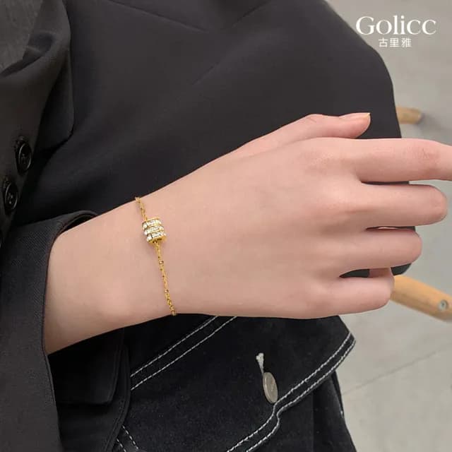 【Golicc】優雅 時來運轉 鋯石手鍊(七夕 情人節 生日 手環 手繩 首飾 飾品 禮物)
