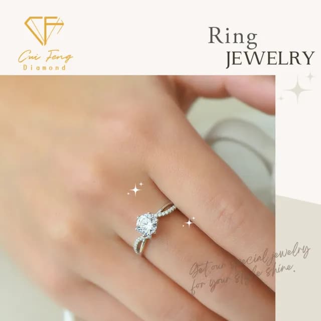 【CF鑽飾】戒指 莫桑鑽《永愛》(1克拉 雙11限定  女戒 鑽戒 聖誕 交換禮物 求婚 生日)