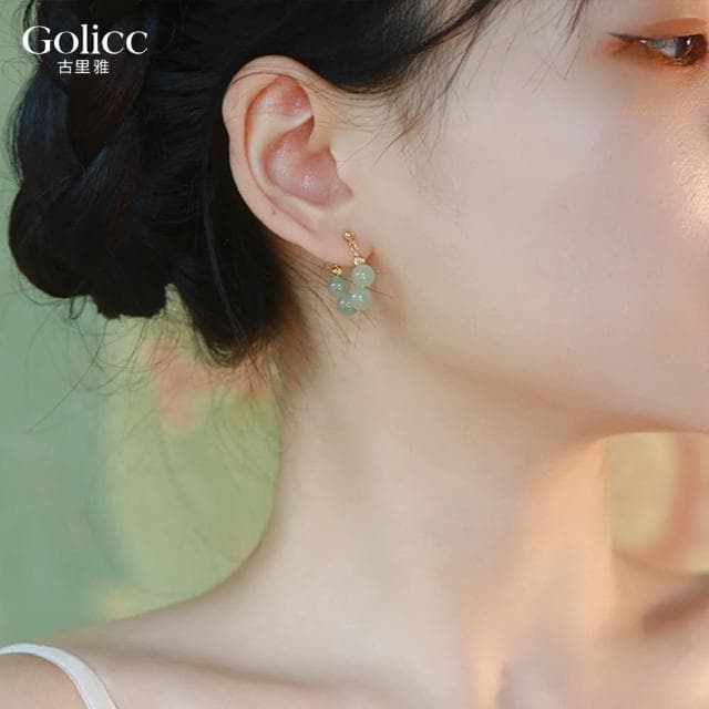 【Golicc】耳環 古典中式 優雅中國風(母親節 生日 情人節 飾品 耳釘 耳飾 耳墜 禮物)